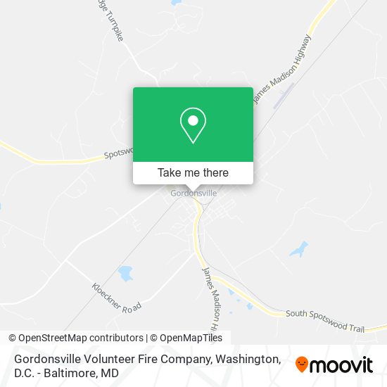 Mapa de Gordonsville Volunteer Fire Company