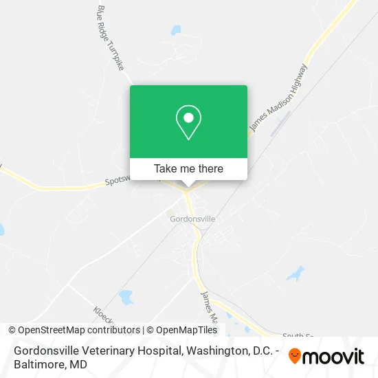 Mapa de Gordonsville Veterinary Hospital