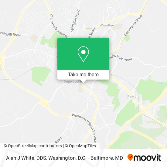 Alan J White, DDS map