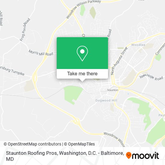 Staunton Roofing Pros map