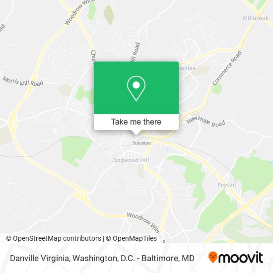 Mapa de Danville Virginia