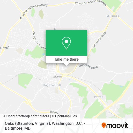 Mapa de Oaks (Staunton, Virginia)