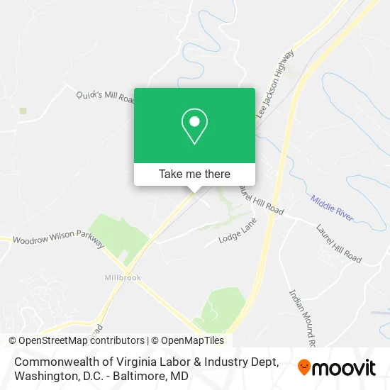 Commonwealth of Virginia Labor & Industry Dept map