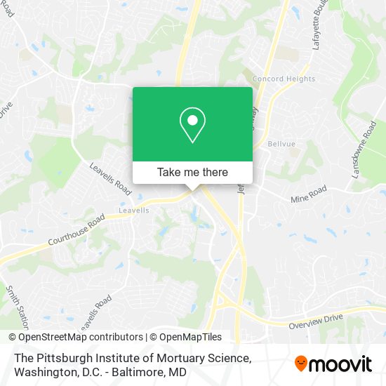 Mapa de The Pittsburgh Institute of Mortuary Science