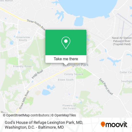 Mapa de God's House of Refuge Lexington Park, MD