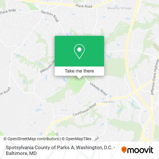 Mapa de Spotsylvania County of Parks A