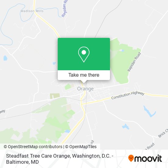 Steadfast Tree Care Orange map