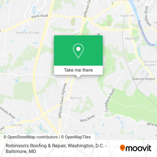 Robinson's Roofing & Repair map