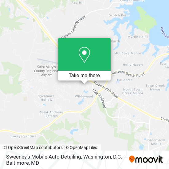 Sweeney's Mobile Auto Detailing map