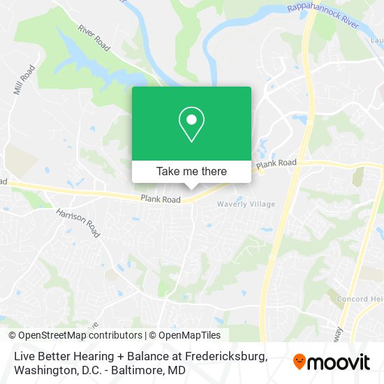 Mapa de Live Better Hearing + Balance at Fredericksburg