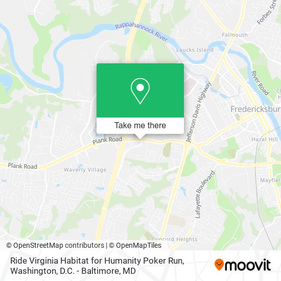 Ride Virginia Habitat for Humanity Poker Run map