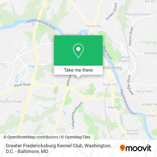 Greater Fredericksburg Kennel Club map