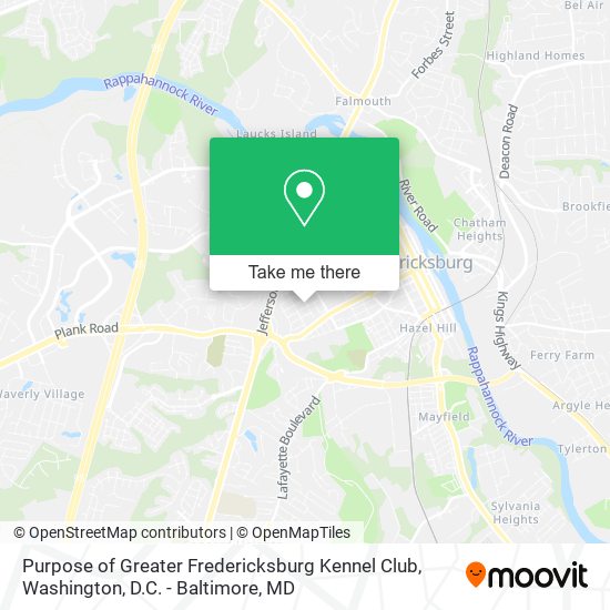 Mapa de Purpose of Greater Fredericksburg Kennel Club