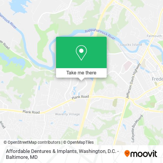 Affordable Dentures & Implants map