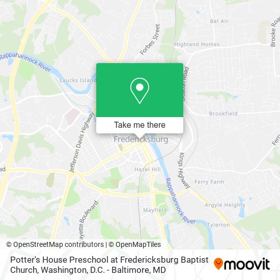 Potter's House Preschool at Fredericksburg Baptist Church map