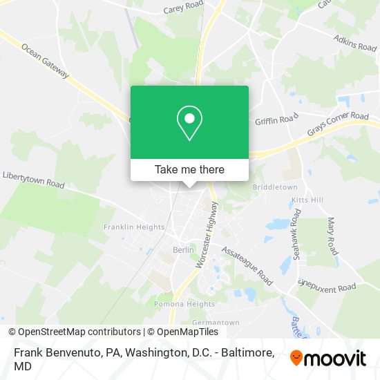 Frank Benvenuto, PA map
