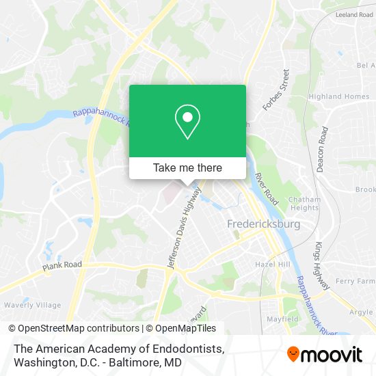 Mapa de The American Academy of Endodontists