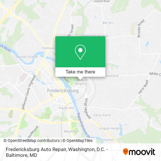 Fredericksburg Auto Repair map