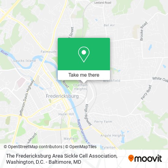 The Fredericksburg Area Sickle Cell Association map