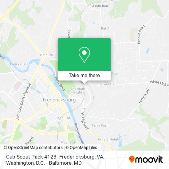 Mapa de Cub Scout Pack 4123- Fredericksburg, VA