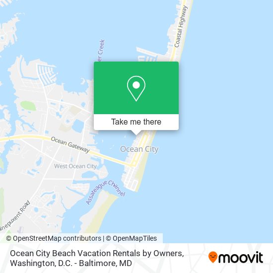 Ocean City Beach Vacation Rentals by Owners map
