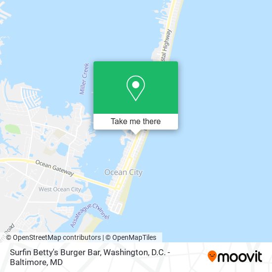 Surfin Betty's Burger Bar map