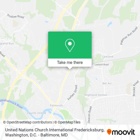 United Nations Church International Fredericksburg map