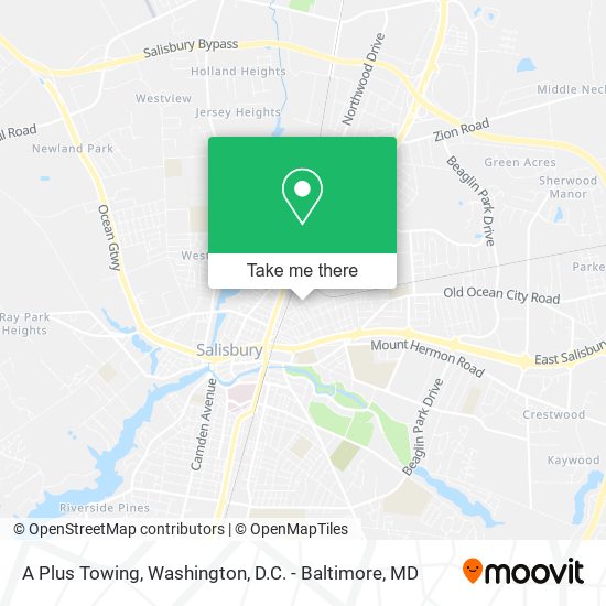 A Plus Towing map