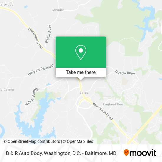 B & R Auto Body map