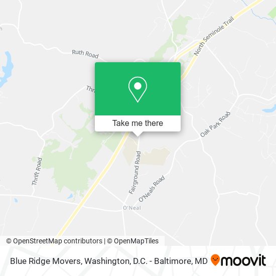 Blue Ridge Movers map