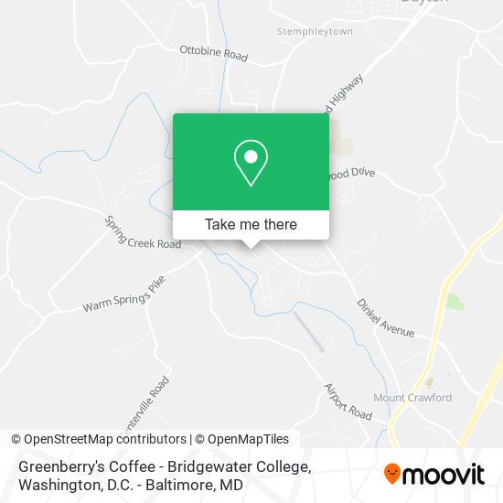 Mapa de Greenberry's Coffee - Bridgewater College