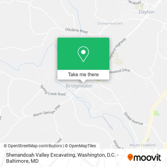 Shenandoah Valley Excavating map