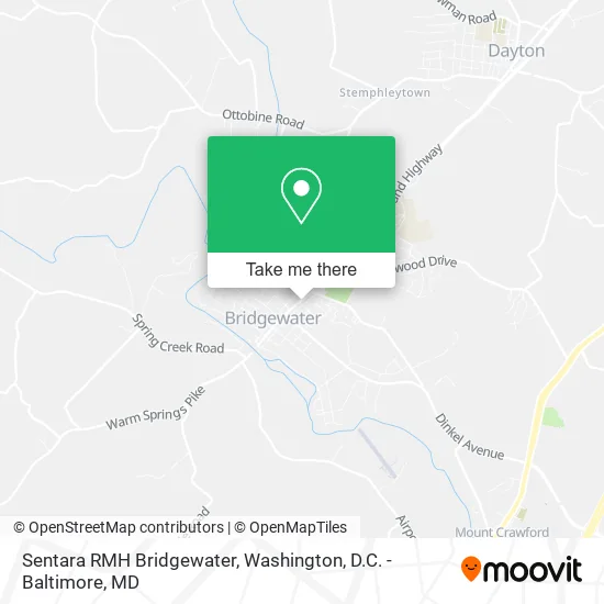 Sentara RMH Bridgewater map