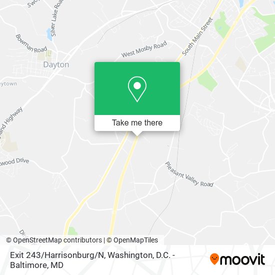 Exit 243/Harrisonburg/N map