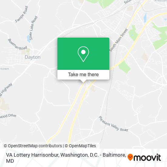 VA Lottery Harrisonbur map