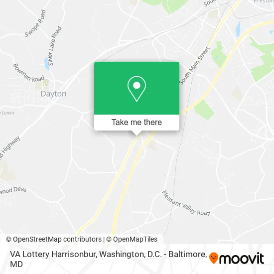 VA Lottery Harrisonbur map