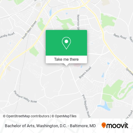 Bachelor of Arts map