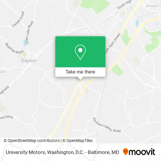 University Motors map