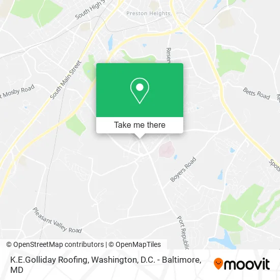 K.E.Golliday Roofing map