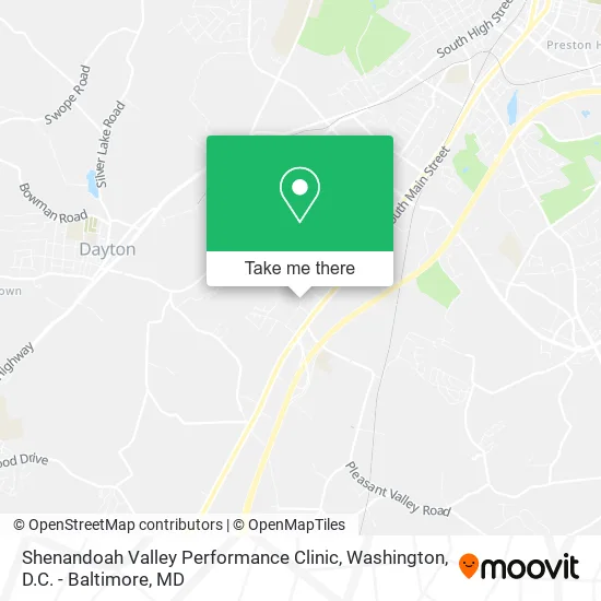 Shenandoah Valley Performance Clinic map