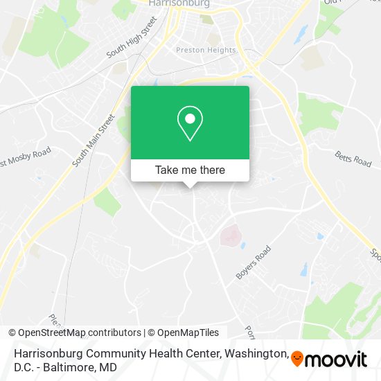Harrisonburg Community Health Center map