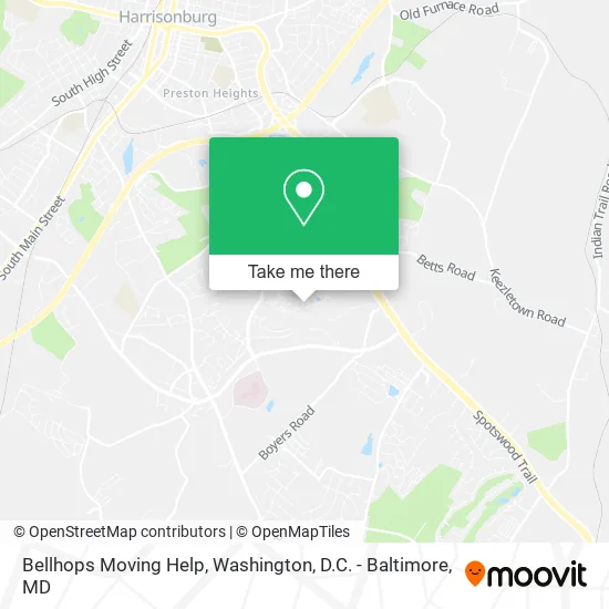 Bellhops Moving Help map