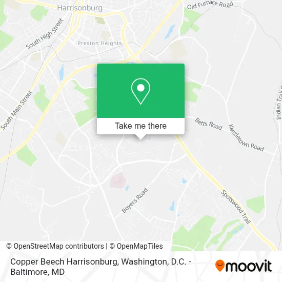 Copper Beech Harrisonburg map