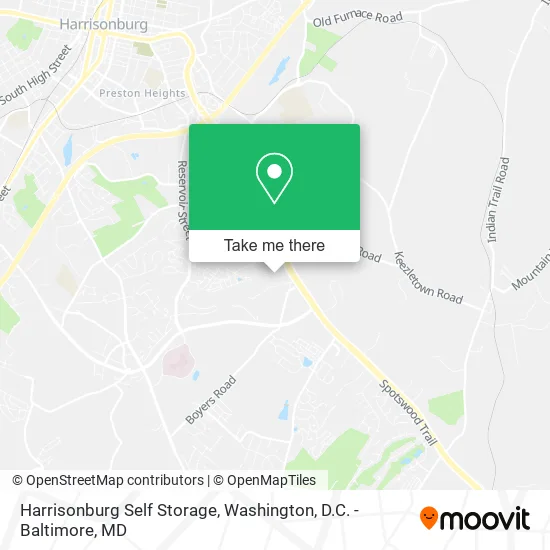 Harrisonburg Self Storage map