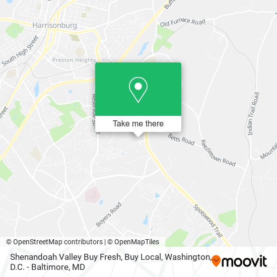 Mapa de Shenandoah Valley Buy Fresh, Buy Local