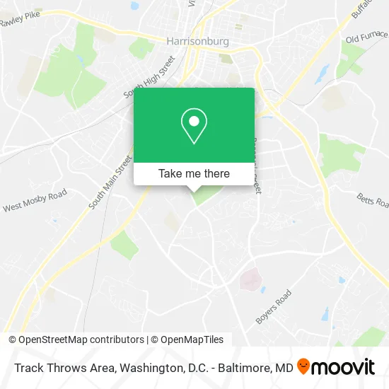 Track Throws Area map