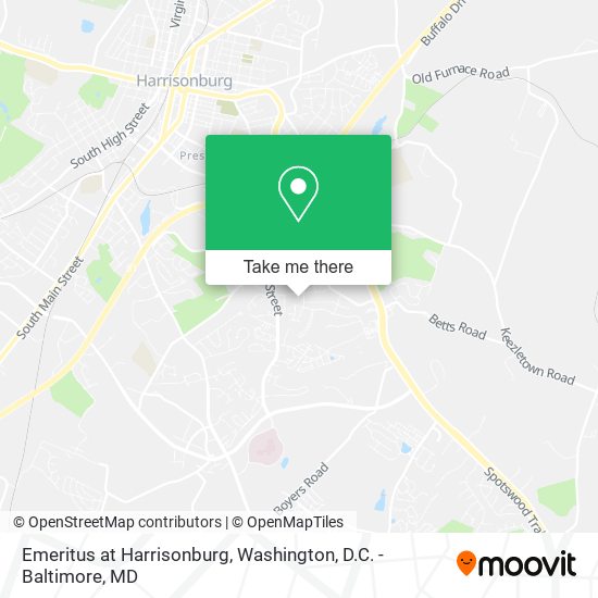 Emeritus at Harrisonburg map