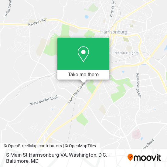 S Main St Harrisonburg VA map