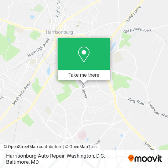 Harrisonburg Auto Repair map