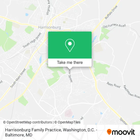 Harrisonburg Family Practice map